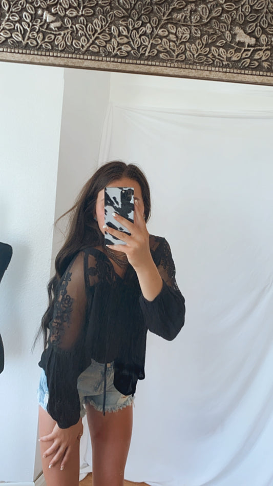 Black Lace Blouse