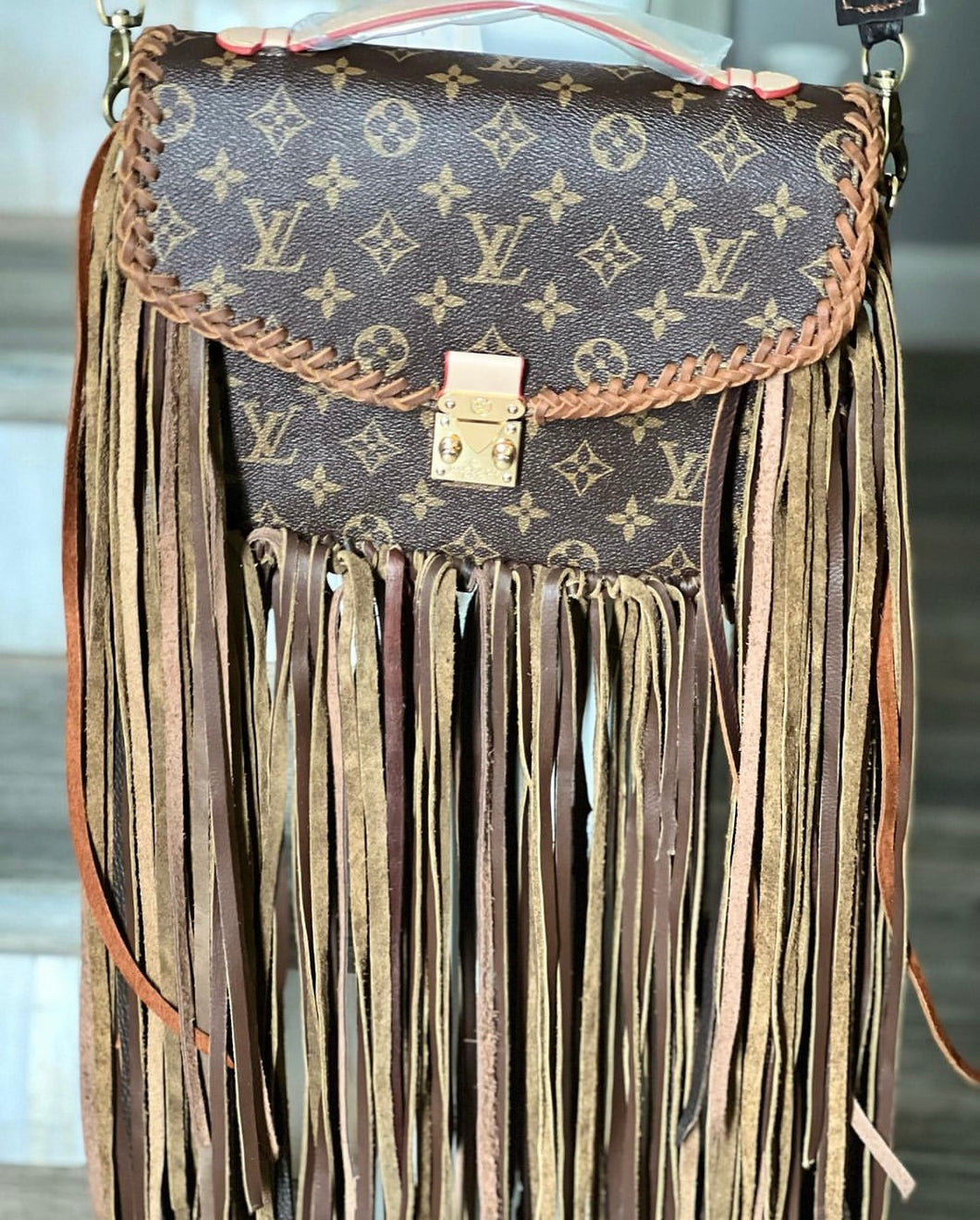 Brown LV with brown Fringe